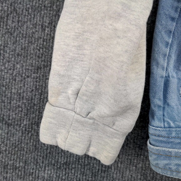 Hybrid & Company Women's Jean Jacket Blue Large Button Front Cotton Distressed - Picture 9 of 15